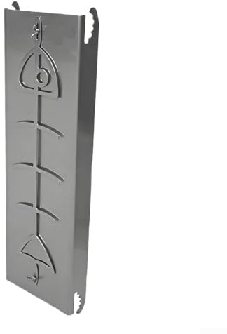 Tabla de acero inoxidable para asar salmón grado 201, estante extintor de llamas para cuencos de fuego 52 x 11,5 cm, olor, apto para lavavajillas, barbacoa y fiestas de camping