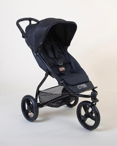 Mountain Buggy Swift Heritage V4 barnvagn – Caviar svart – lätt 3-hjulig barnvagn