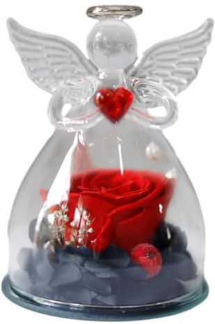 Änglafigur i glas – blomprydnad, dekorativ romantisk souvenir | blomsterarrangemang, konstnärlig hantverksdesign, omtänksam gåva för semestern i