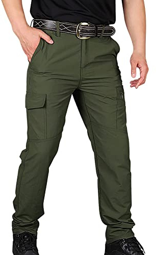 Generiska cargobyxor herr säckig långa, vandringsbyxor herr lätta utomhusbyxor snabbtorkande sweatpants med fickor vandringsbyxor vattentäta fältbyxor sportiga fritidsbyxor tunna träningsbyxor