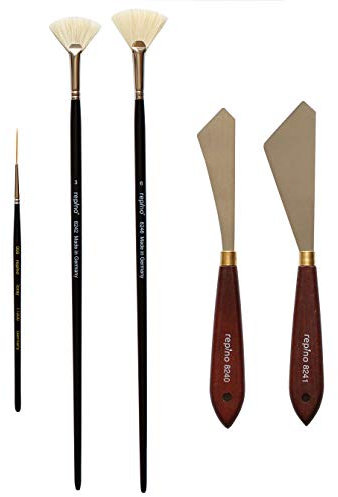 Malmesser Malspachtel Fächerpinsel Liner Set Künstlerpinsel Pinselset für Ölfarben Acrylfarben Öl Acryl