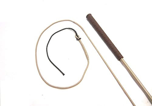 PS Pferdeartikel Bogenpeitsche 120 cm oder 100 cm - 3 Farben Farbe beige 120 cm Stocklänge