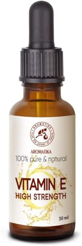Vitamina E Altamente Concentrata 30ml - Base Cosmetica - Naturale - per la Cura della Pelle - Viso - Capelli - Bellezza