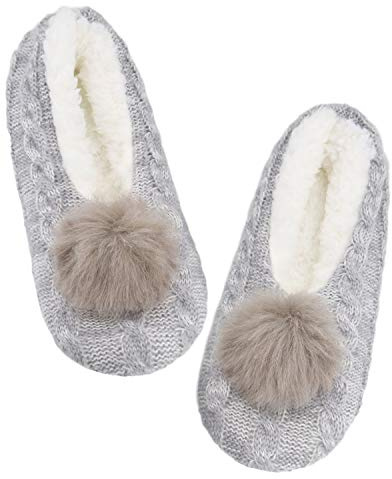 Panda Bros Slipper Socks For Women With Grippers, Fuzzy Womens Slipper Socks With Non Slip Bottoms, Cozy Warm House Slippers