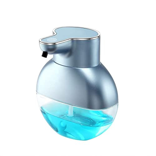 Dispensador de jabón con sensor automático, 400 ml, dispensador de jabón de doble uso montado en la pared, recipiente desinfectante de manos de espuma sin contacto, color azul