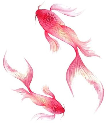 Pegatinas De Tatuajes Temporales De Carpa Roja Estilo Japonés Antiguo Resistente Al Agua Tinta Duradera Muslo Hombres Y Mujeres