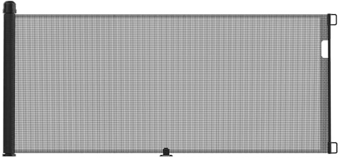 NAIZY Trappskyddsgaller rullgardin utdragbar dörrskyddsgaller 87 x 0–300 cm avstängningsgaller, trappskyddsrullgardin baby, dörrskyddsrullgardin lämplig för trappor, dörrar inomhus och utomhus, svart
