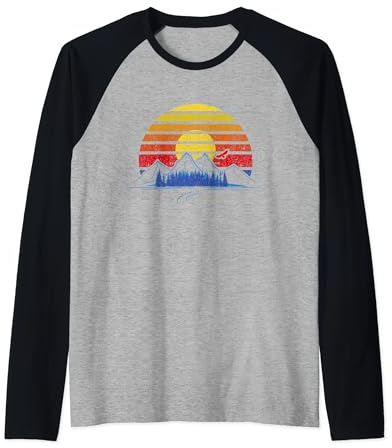 Outdoor Sunset Mountains Forest Geocaching Lover Funny Raglan Baseball Tee