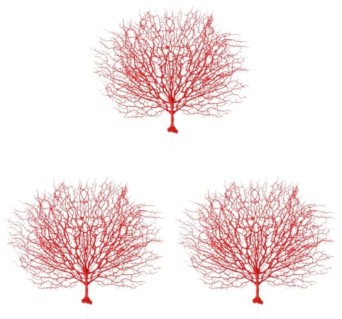 STOBAZA Decorazione Corallo Artificiale in Plastica Rami Di Corallo Per Acquari E Decorazioni Casa Simulazione Realistica Rossa Piante Finte Per Bomboniere E Arte Floreale 6X18X6 Pollici
