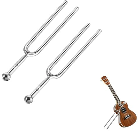 YANGWEN 2Pcs A440Hz Tuning Fork Set, Professional Stainless Steel Music Tuning Fork for Instrument Tuning & Repair - Standard Tuner Tool for Piano, Violin, Guitar, Maintenance Accessories