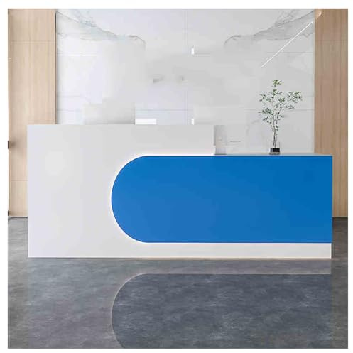 Modernt receptionsskrivbord och betaldisk, kompakt kontors- och vardagsrumsmöbel med låslådor, elegant detaljhandelsdisk för skönhetssalong, 59 x 23,6 x 39,3