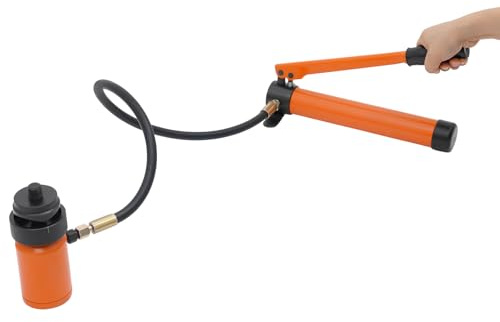 Hydrauliskt hålstansningsset, hydrauliskt slaghålsset med 6 stansformar, stansar, 22,5 mm – 61,5 mm, hydraulisk stansare för rostfritt stål, mässing, järn, aluminium, plast, glasfiber (orange)