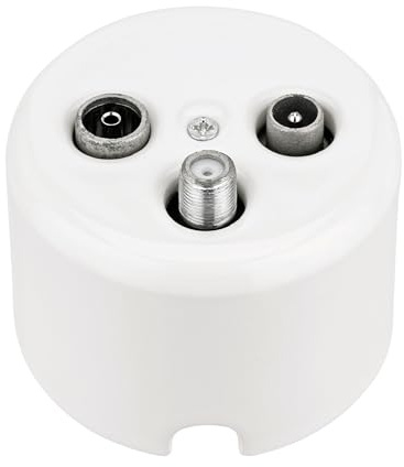 Presa per antenna in porcellana, stile retrò, a 3 fori, All-in-One, serie QR1, colore: bianco