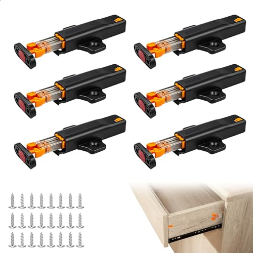 Cierre Puerta Corredera, Cierres Imantados para Puertas,6 Pcs Freno Puerta Corredera Armario, Amortiguador Puerta para Cocina Sujeccion Cajon Cerradore (Negro)
