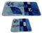 GOODWAY 2-teiliges Badematten Set, Badteppich, Badvorleger Hamburg blau │ Super weich, rutschfest, für Fußbodenheizung geeignet