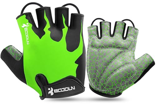 KONVINIT Guantes de Ciclismo Hombres Mujeres,Guantes de Bicicleta,Medio Dedo Guantes MTB,Acolchado Absorción de Impactos Guantes Bici para al Aire Libre de Ciclismo,Carretera