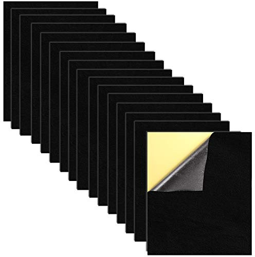 Rubywoo&chili 20Pcs Black Adhesive Felt Sheets, 0.5mm Sticky Back Felt | Self-Adhesive Water Resistant Fabric Sticky Back Sheets A4 Size (21 x 30 cm) for Art and Craft Making