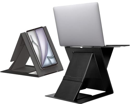 MOFT Z unsichtbarer dünner Ständer und tragbarer Schreibtisch, verstellbare Sitz-/Stehwinkel, kompatibel mit den meisten Laptops (Schwarz)