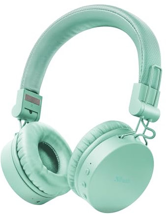 Trust Mobile Tones Cuffie Bluetooth senza Fili On-Ear Wireless (25 Ore di Tempo di Utilizzo, Microfono Integrato, Driver da 40 mm, Design Ripiegabile) Turchese