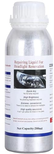 Ghguole 200ml Car Headlight Restoration Liquid, Headlight Restoration Kit Refill Bottle, Auto Headlight Anti-Scratch Lens Repair Fluid, Headlight Polish Cleaner for Restoring Dull Yellow Headlamp