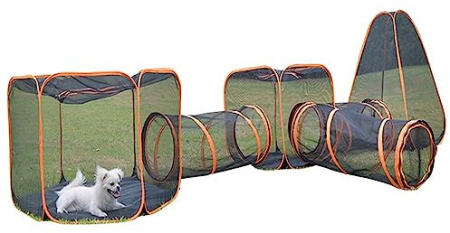 GUYOS Katzentunnel, Katzenzelt und Tunnel für Draußen, Katzenspieltunnelgehege, Katzenzelte, Katzentunnel, Katzengehege Im Freien 6 In 1 Beliebig Kombinierbar für Katzen und Kleintiere