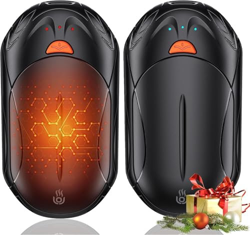 Handwärmer Elektrisch 2 Pack, OUTJUT Handwärmer Wiederaufladbar 6000mAh Tragbare Taschenwärmer USB Hand Warmers 3 Heizmodi Schnelles Aufheizen, für Outdoor Sport im Winter