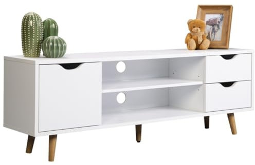 Miroytengo Mueble de TV Fiano en Color Blanco 120x41x28 CM