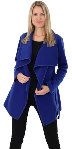 malito Damkappa kort med vattenfall snitt | trenchcoat med bälte | mjuk dufflecoat | parkas – jacka 3041, Kungsblå, 34-40