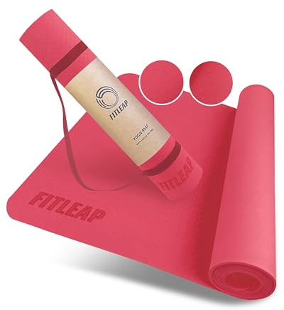 Fitleap Yoga Matte Pro aus umweltfreundlichem TPE-Schaum, sehr rutschfeste, schadstofffreie, hypoallergene und hautfreundliche Pilates Matte, Fitness Matte & Gymnastikmatte