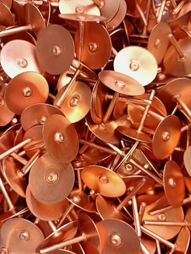 Rivets à disque en cuivre de 20 mm de long x 0,4 mm d'épaisseur pour toiture en ardoise