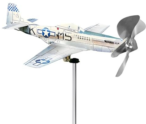 Molinillo de viento de avión, veleta de avión, atrapador de viento de avión de jardín, molinillo de viento de avión resistente a la intemperie, atrapador de viento a prueba de lluvia, escultura de