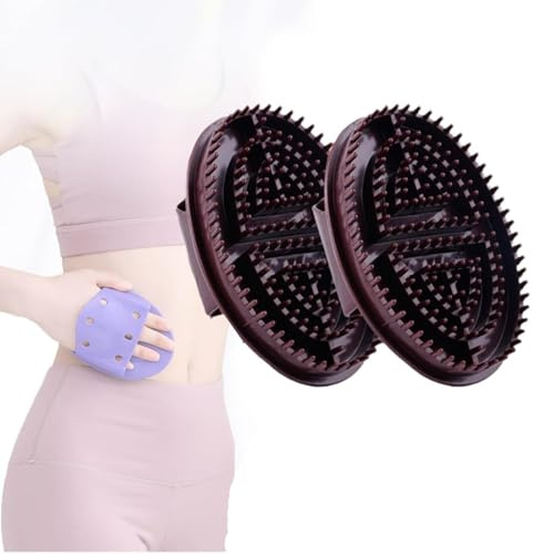 WYLFYJP 2 Cepillos de Meridianos Personalizados Profesionales para Salón de Belleza, Peine de Masaje de Acupresión Manual con Meridianos para el Cuerpo (Brown)