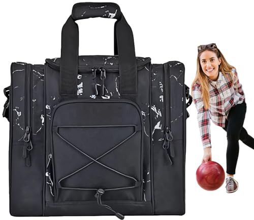 Genérico Borse da bowling 1 palla | Supporto per palline da bowling individuali, borsa multifunzione con cintura imbottita regolabile, adatta a palla da bowling, scarpe, asciugamano per uomo e donna