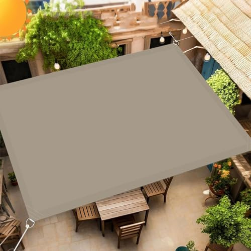Tenda da sole impermeabile 5,5 x 6,5 m – Blocco UV 98% Giardino Ombra Baldacchino per patio, prato e attività all'aperto, durevole con corda inclusa, grigio talpa