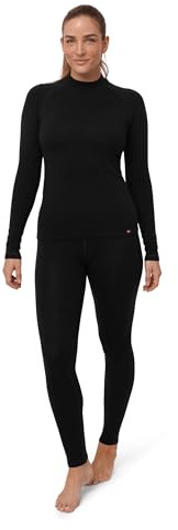 DANISH ENDURANCE Completo Termico Donna in Lana Merino, per il Freddo Estremo, per Donne e Ragazze, Nero, L