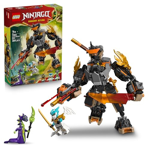 LEGO Ninjago La Mission du Robot Cole et du Dragon Zane - Jouet Ninja avec Figurine d'action, 3 Minifigurines & Sabre - Cadeau d'anniversaire pour Garçon dès 7 Ans & Fans 71854