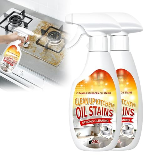 Heavy Duty Degreaser, Heavy Duty Degrease Kitchen Cleaner,Strong Oil Detergent Lemon Cleaner, Multi-Purpose Household Degreaser for Cleaning Up Kitchen Oil Stains, for Stove, Range Hood (2pcs)