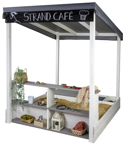 Meppi Sandkasten mit Dach - Sandkiste aus Holz - Sandbox
