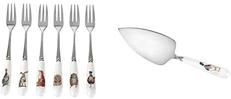 Wrendale Set of 6 Forks & by Royal Worcester Cake Slice