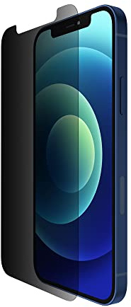 Belkin iPhone 12 Pro/iPhone 12 Screen Protector TemperedGlass Privacy Anti-Microbial (Keeps Screen Private + Reduces Bacteria Up to 99%)