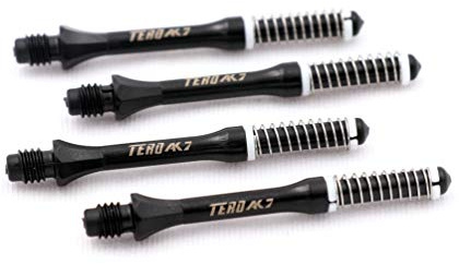 CUESOUL TERO AK7 Very Slim Dart Shafts Black S/M/L Built-in Spring Telescopic for Steel Tip Darts and Soft Tip Darts,Set of 4 pcs