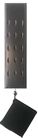 LANTE LIFE Dart Caddy, Wall Mount Wood Dart Holder/Stand, Holds 15 Steel/Soft Tip Darts, Solid Wooden Rack with Accessory Storage Bag, Game Room, Man Cave, Home Bar Decor (Red)