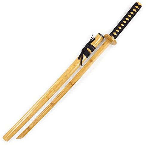 KAXO Katana Samurai Sword Wooden Katana Katana Sword Wooden Kendo Iaido Swordsmanship Training,Role-Playing Props,Japanese Samurai Wooden Sword with Sheath,102Cm Bamboo Sword/with Straps/102Cm