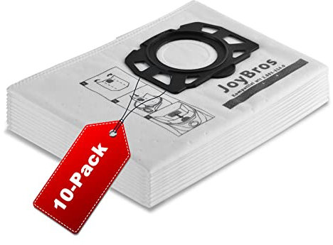 JoyBros 10 Bolsas para Kärcher KFI 357 WD 3s WD3S WD 2 Plus 2.863-314.0 SE 4001 Plus SE 4002 WD3 Serie KWD 1 KWD3 Karcher Aspiradora