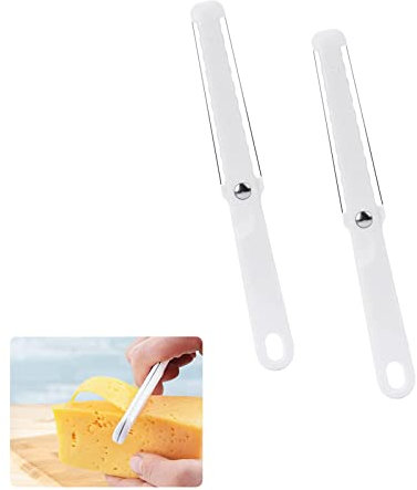 Bansusu 2 Pack Cheese Slicers Kitchen Gadgets Cheese Wire Cutter with Soft Handle for Hard and Semi-Hard Cheese Butter Plastic Multifunctional Butter Curler Tool Cheese Slicers for Block Cheese