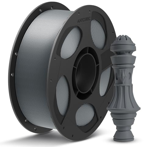 ANYCUBIC PLA+ Filament 1.75mm, PLA Plus, Maßgenauigkeit +/-0,02mm, Hohe Zähigkeit und Präzision -3D-Druckmaterialien, Intelligente Identifikation,1KG Grau