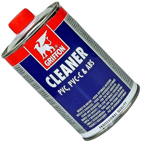 MegaHaustechnik 125 ml Dose Professioneller Klebe Fitting Reiniger Cleaner Entfetter Reinigungsmittel für PVC PE ABS Kunststoff Rohre und Anschlüsse Pinsel und Werkzeug universell
