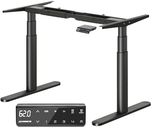 MAIDeSITe Scrivania regolabile in altezza elettrica EL2 Plus Art con design delle gambe ovali, scrivania doppio motore regolabile in altezza da 62 a 125 cm, 4 comandi a memoria
