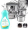 Gel nettoyant magique pour casseroles et poêles, gel de nettoyage noir pour fond brûlé, nettoyant antirouille de cuisine, nettoyage sans effort pour les fonds brûlés et les taches tenaces