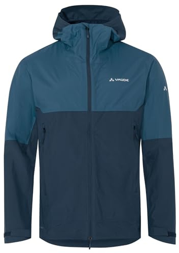 VAUDE Men's Simony 2,5L Jacket V, Leichte Herren Regenjacke, wasserdicht, winddicht und hoch atmungsaktiv, dark sea, L